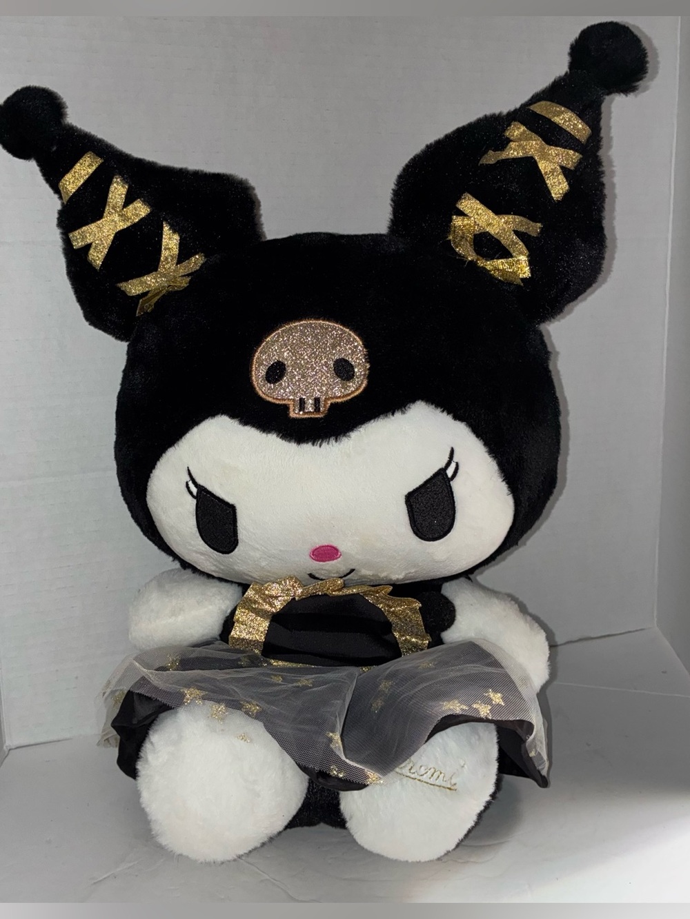 Sanrio Kuromi Black and Gold Dress Plush Toy Stuffed Stuffie Collectible